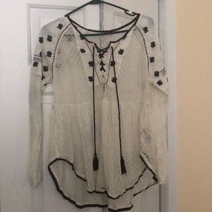 Free People Lace Up Top
